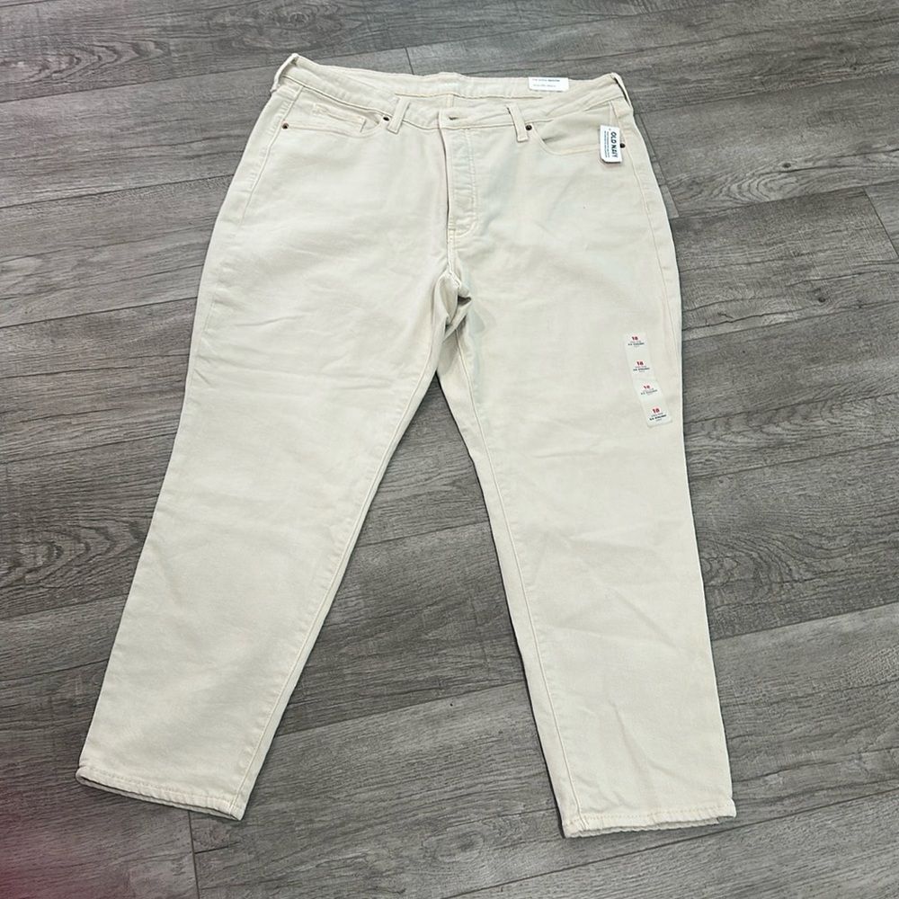 Old Navy OG Straight Ankle Cream Jeans